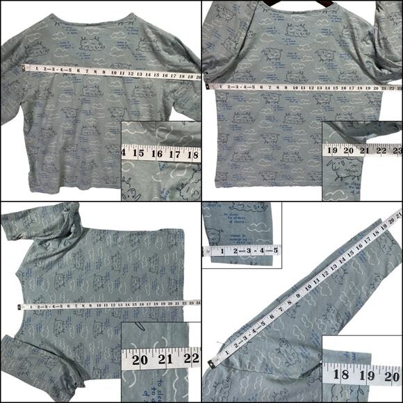 Jenni 2PC Counting Sheep Pajama Lounge Set 100% Cotton Blue White Size S - Picture 15 of 16